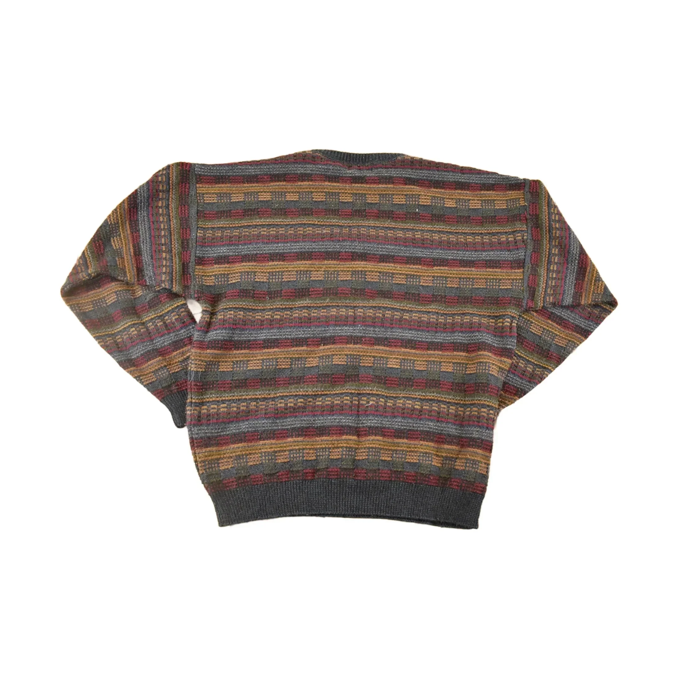 Vintage 1990s United Abstract Knit Sweater Men's M - Image 2
