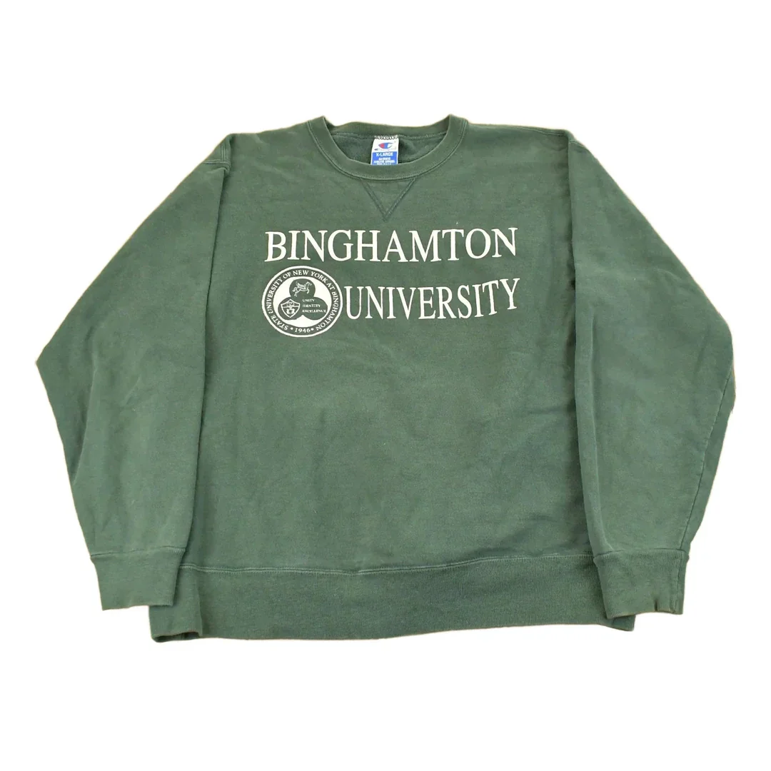 Vintage 1990s University of Binghamton Collegiate Crewneck Sweatshirt Men's Large
