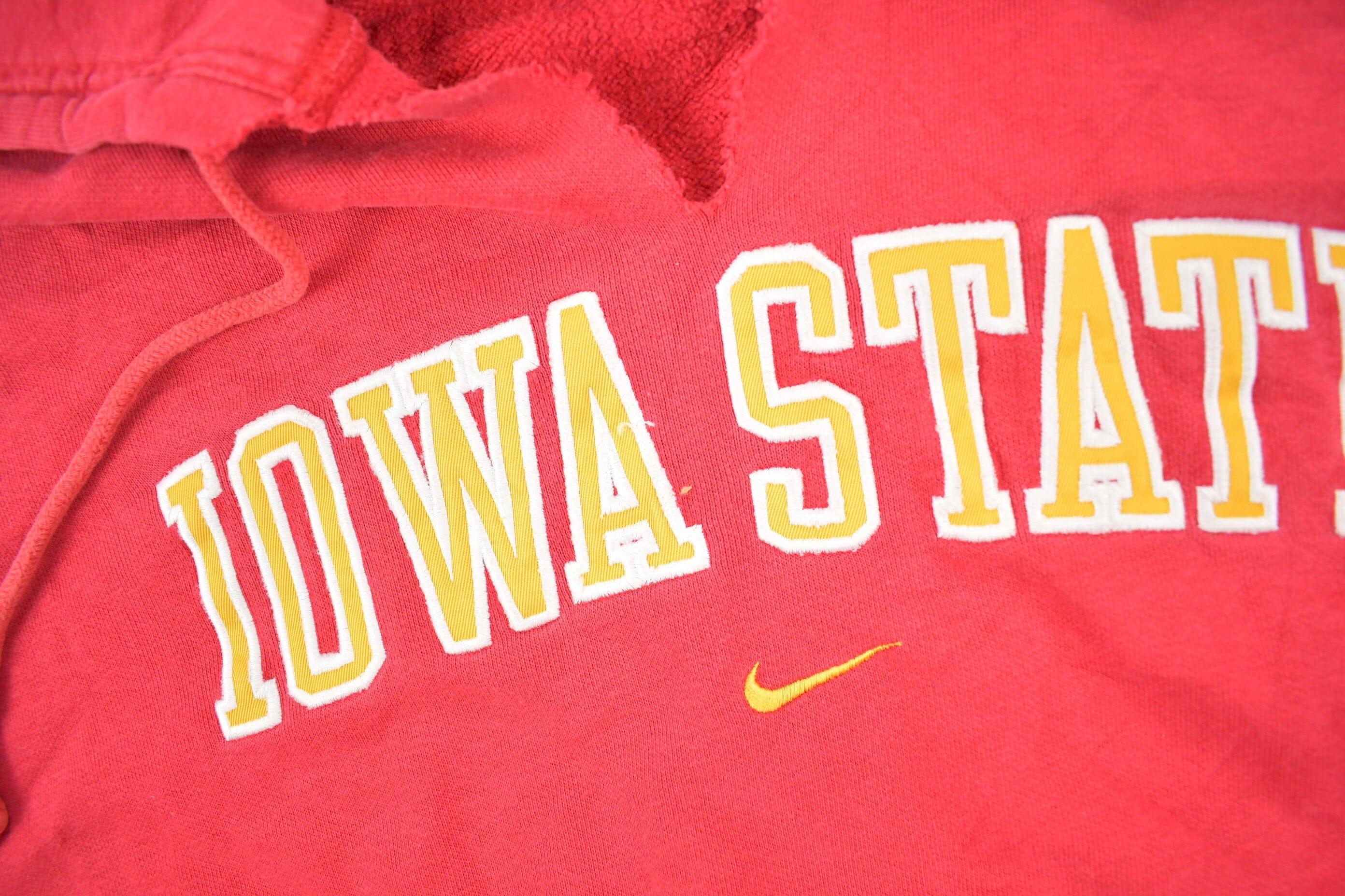 Vintage 1990s University of Iowa State Collegiate Nike Hoodie Men's Medium - Image 4