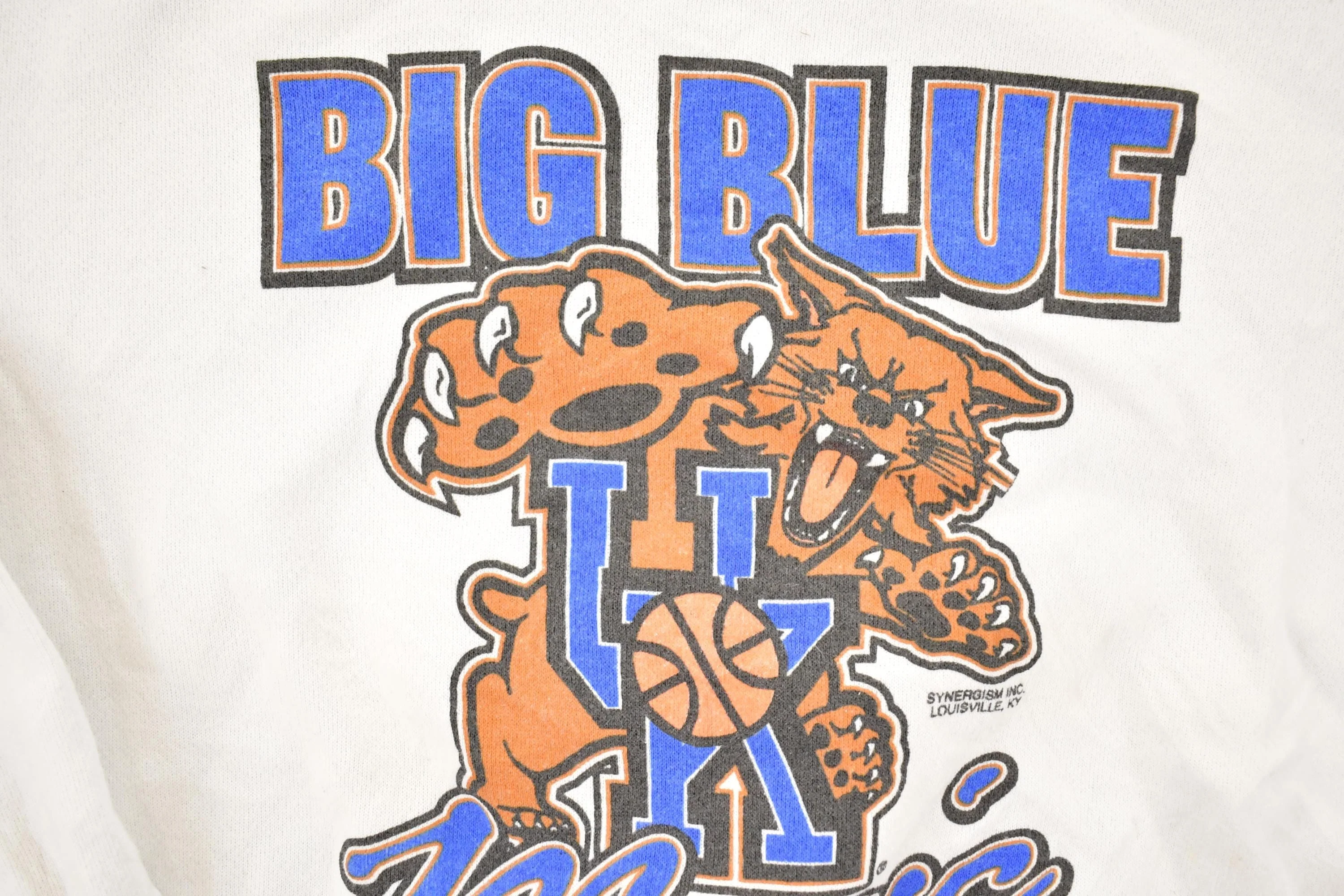 Vintage 1990s University Of Kentucky Big Blue Magic Crewneck Sweater Men's L - Image 3