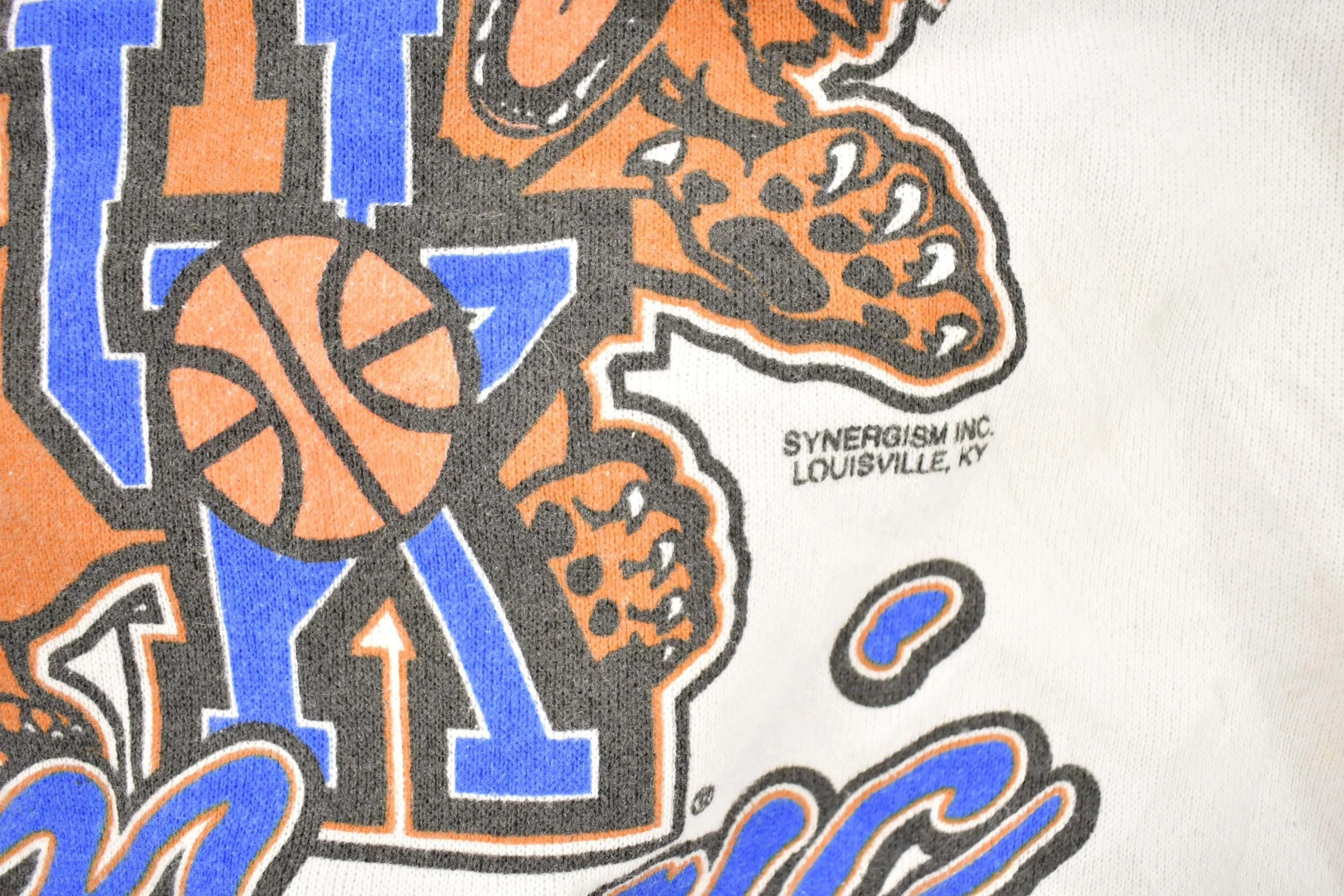 Vintage 1990s University Of Kentucky Big Blue Magic Crewneck Sweater Men's L - Image 4