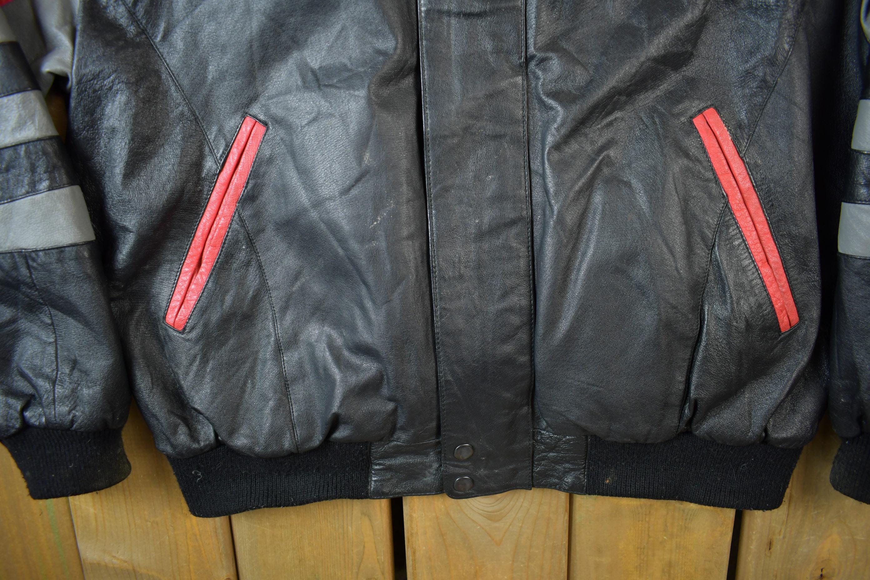 Vintage 1990s University of Las Vegas Rebels Collegiate NCAA Leather Jacket Men's Large - Image 5