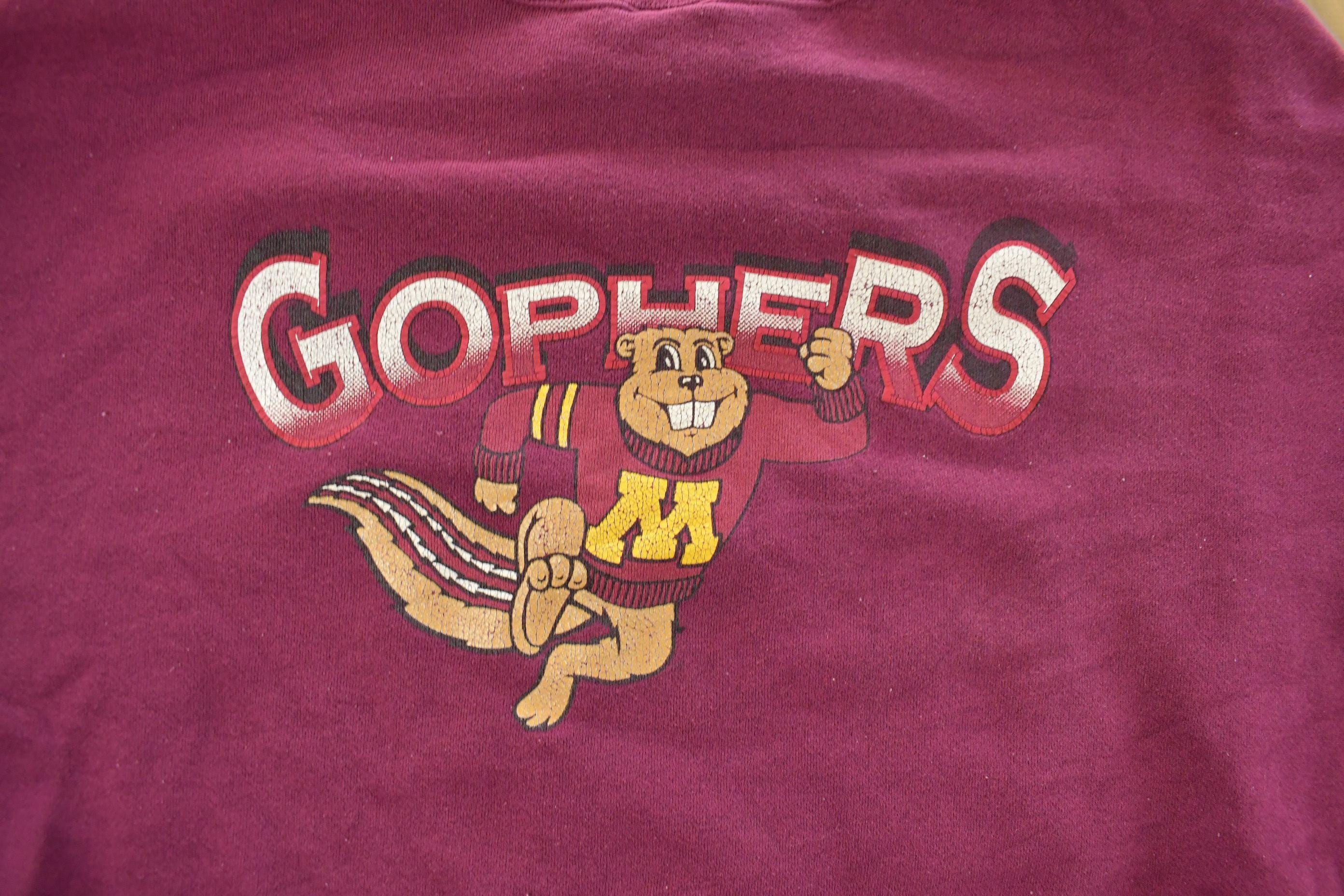 Vintage 1990s University of Minnesota Golden Gophers Crewneck Sweatshirt Men's 2XL - Image 8