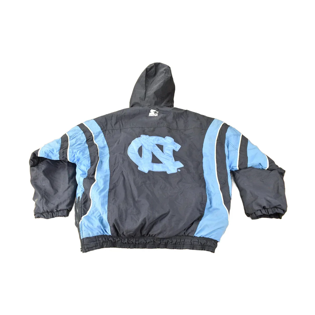 Vintage 1990s University of North Carolina Tar Heels Collegiate NCAA Quarter Zip Starter Jacket