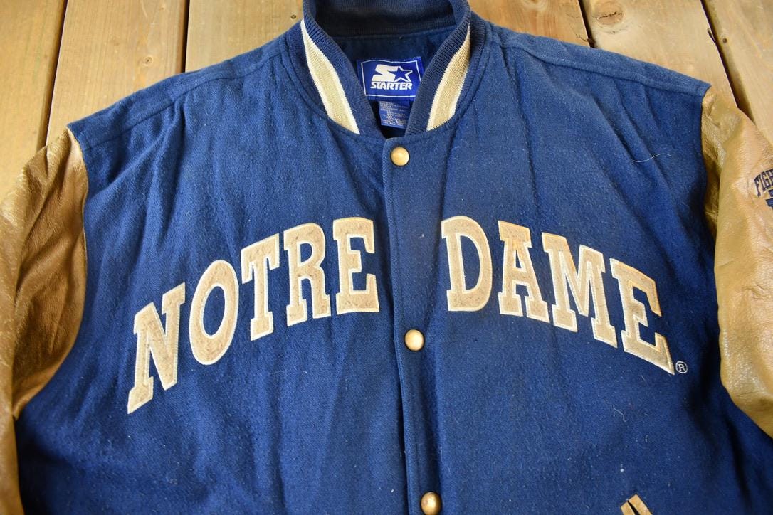 Vintage 1990s University of Notre Dame Collegiate Varsity Jacket - Image 3