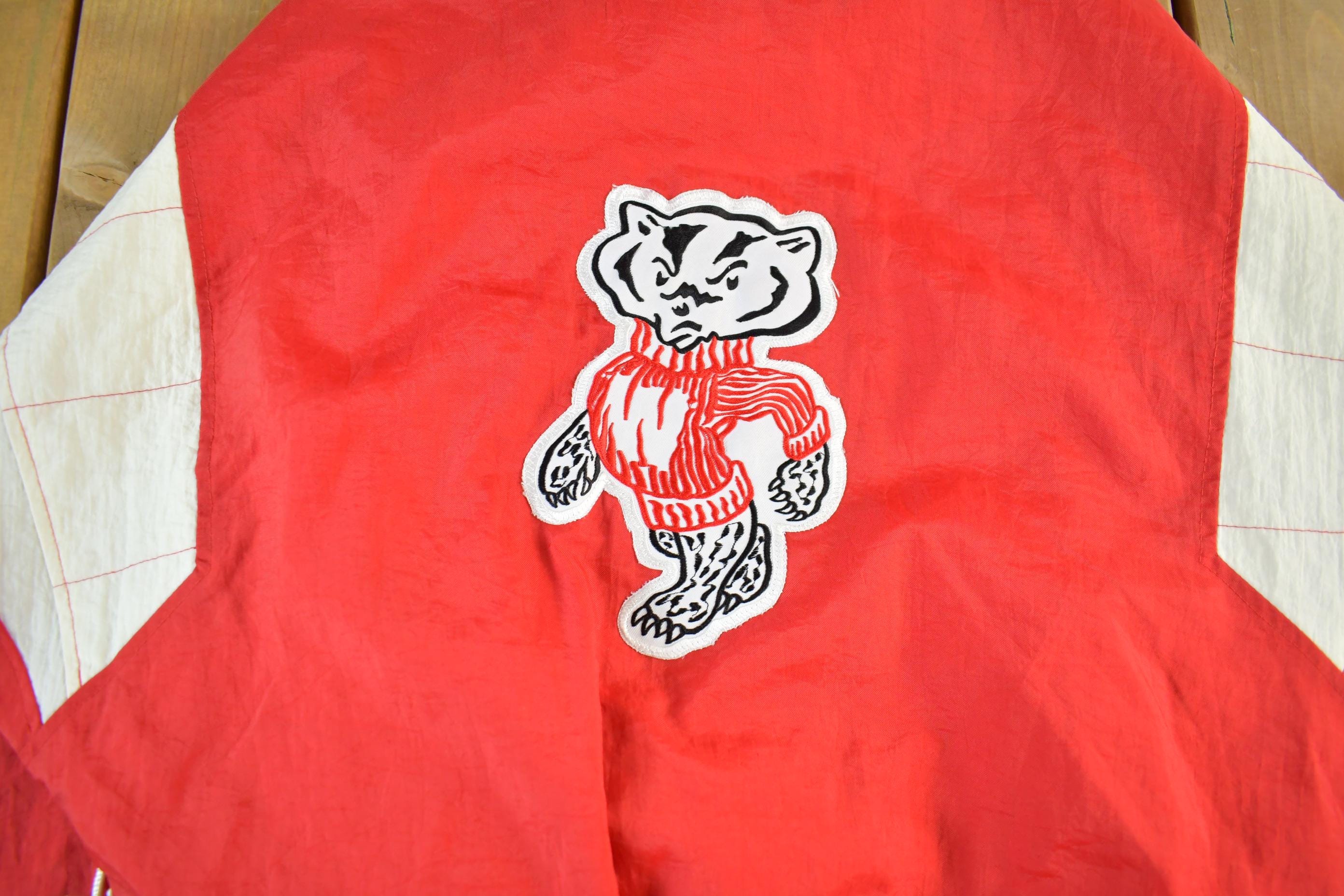 Vintage 1990s University of Wisconsin Badgers Collegiate NCAA Anorak Jacket Men's Large - Image 6