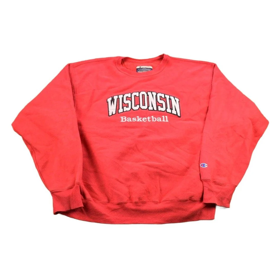 Vintage 1990s University Of Wisconsin Collegiate Basketball Reverse Weave Crewneck Men's XL