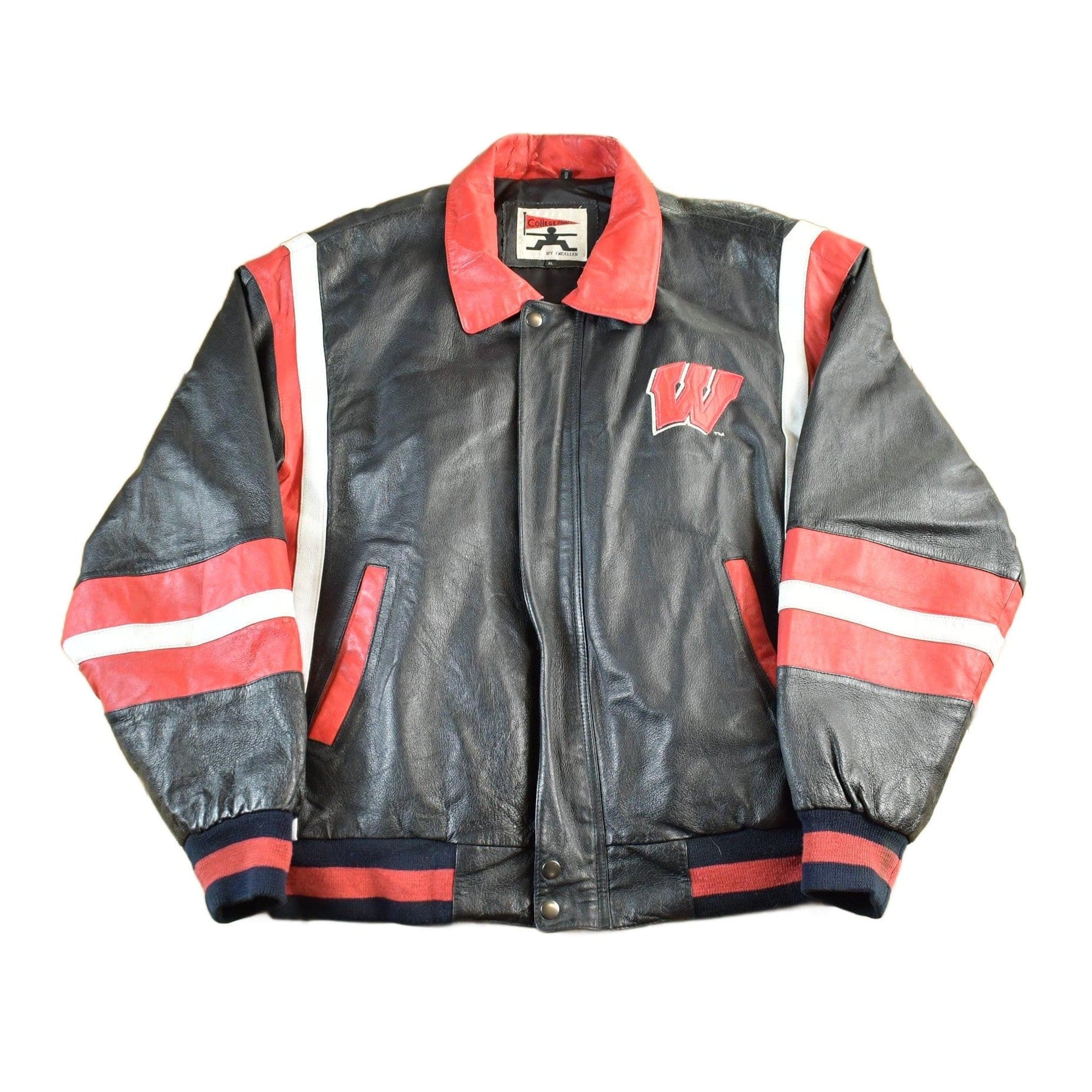 Vintage 1990s University Of Wisconsin Leather Varsity Jacket Men's XL