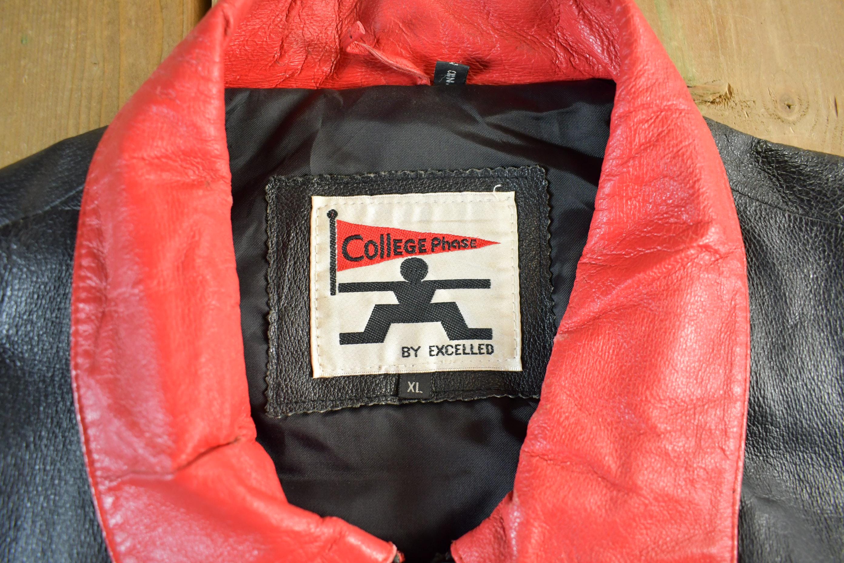 Vintage 1990s University Of Wisconsin Leather Varsity Jacket Men's XL - Image 5