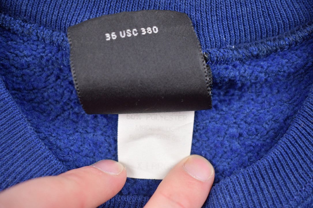 Vintage 1990s USA Olympic Blank Navy Blue Crewneck Sweatshirt - Image 4