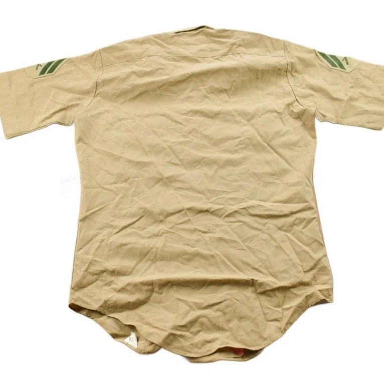 Vintage 1990s USMC Military Beige Blank Button Up Shirt Men's S - Image 2