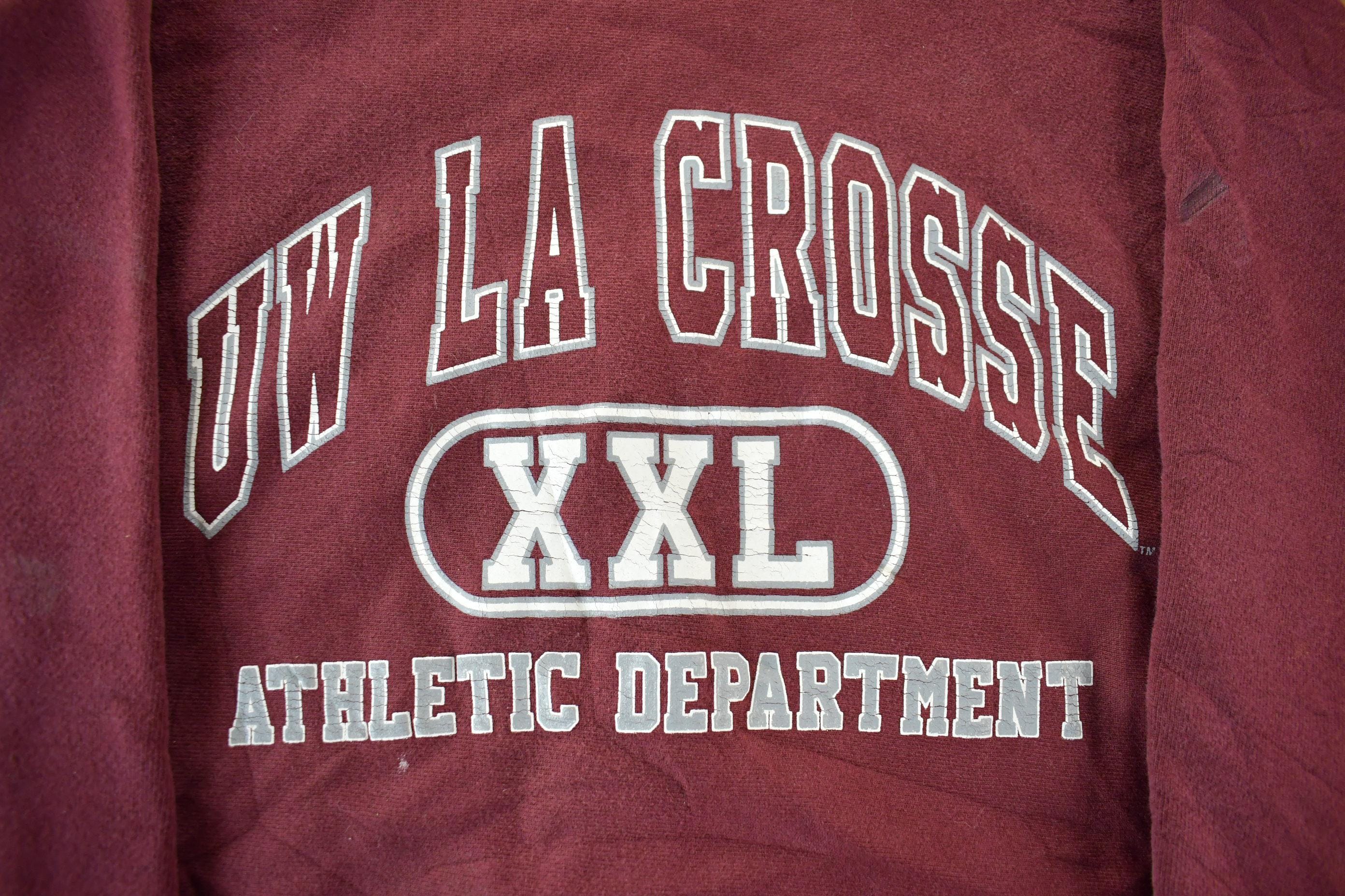 Vintage 1990s UW LA Crosse Champion Reverse Weave Crewneck Sweatshirt Men's XL - Image 3