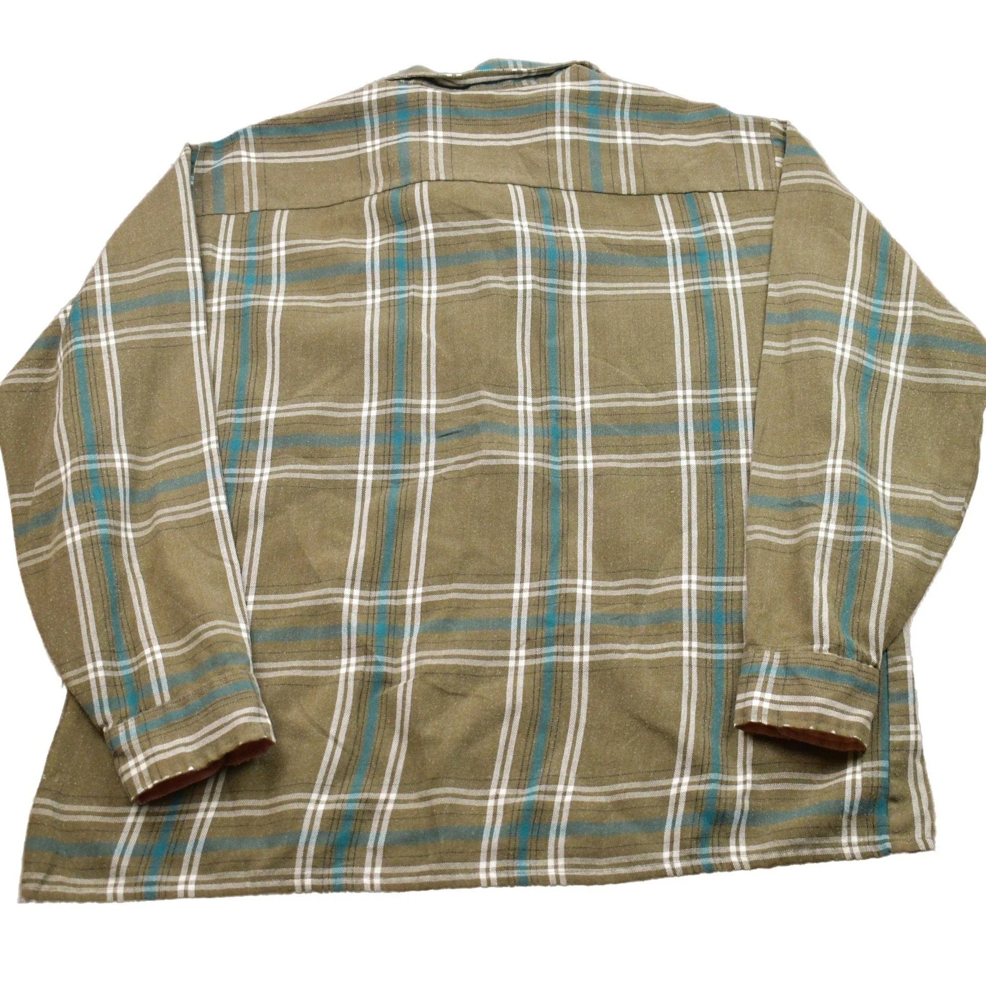 Vintage 1990s Van Heusen Lined Plaid Button Up Shirt Men's XL - Image 2