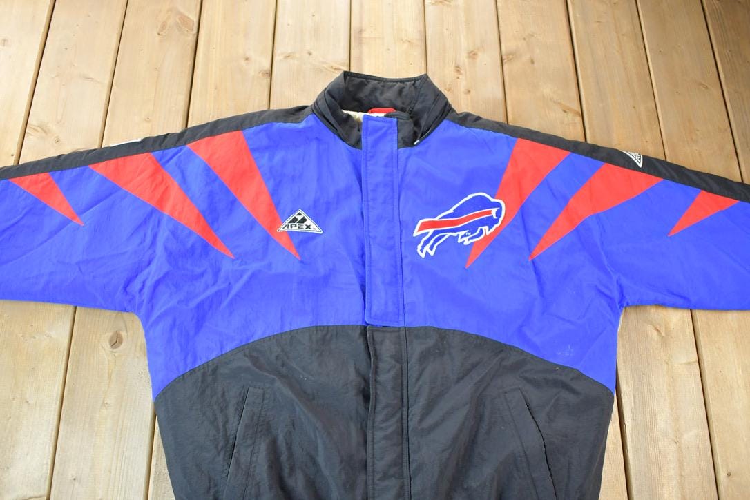 Vintage 1990s Vintage Apex One Sharktooth Buffalo Bills Full Zip Proline NFL Jacket - Image 3