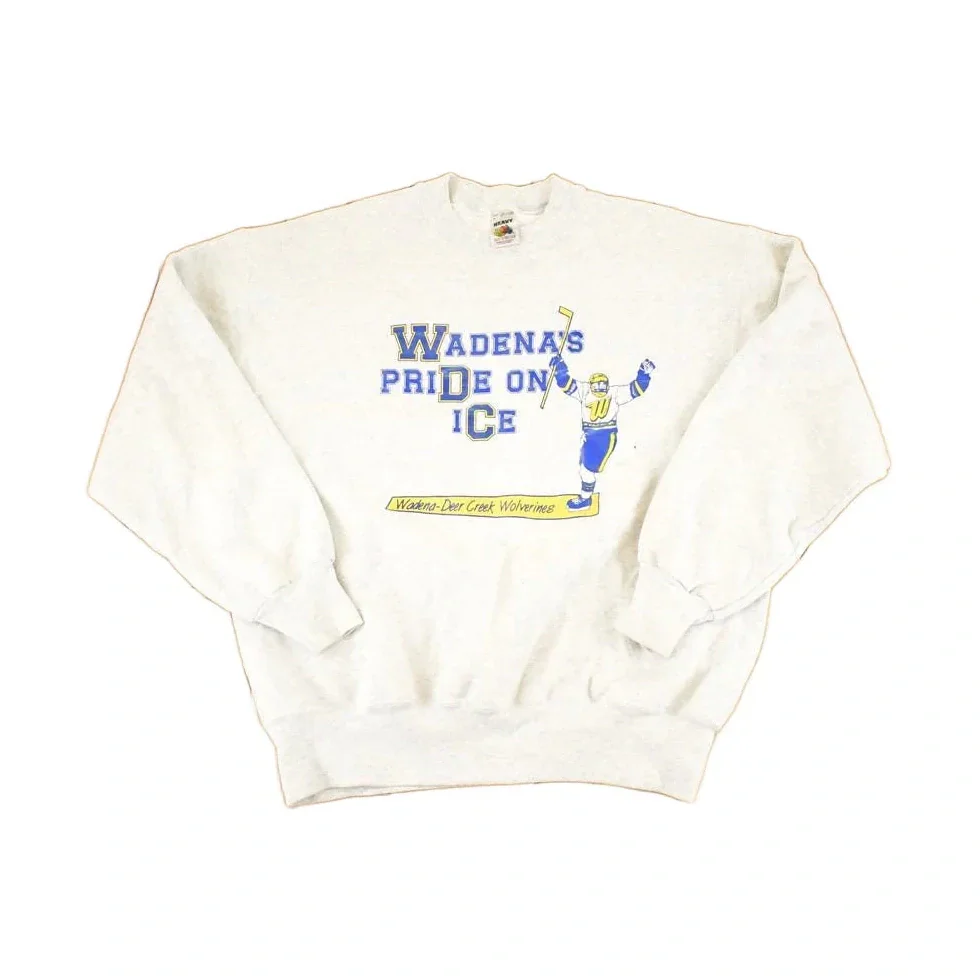 Vintage 1990s Wadenas Pride On Ice Hockey Crewneck Sweatshirt Men's L