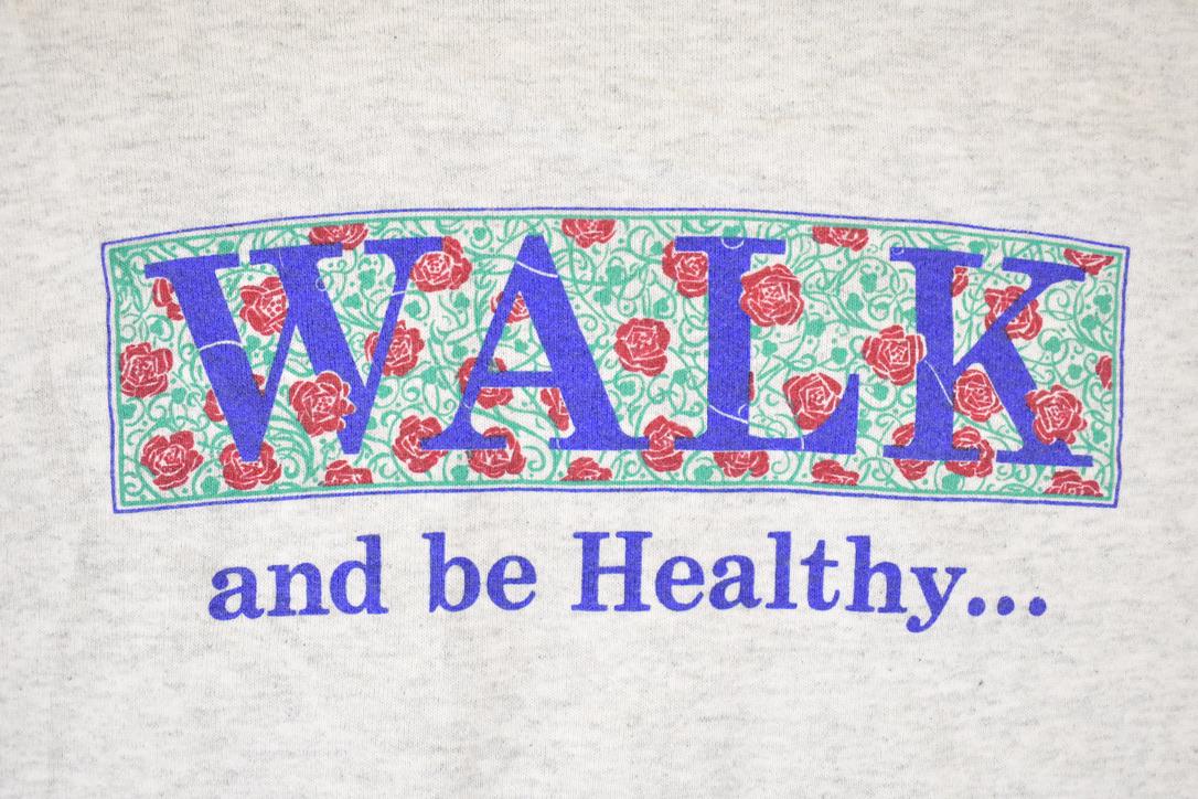 Vintage 1990s Walk And Be Happy FAB Graphic Print Crewneck Sweatshirt Mens L - Image 4