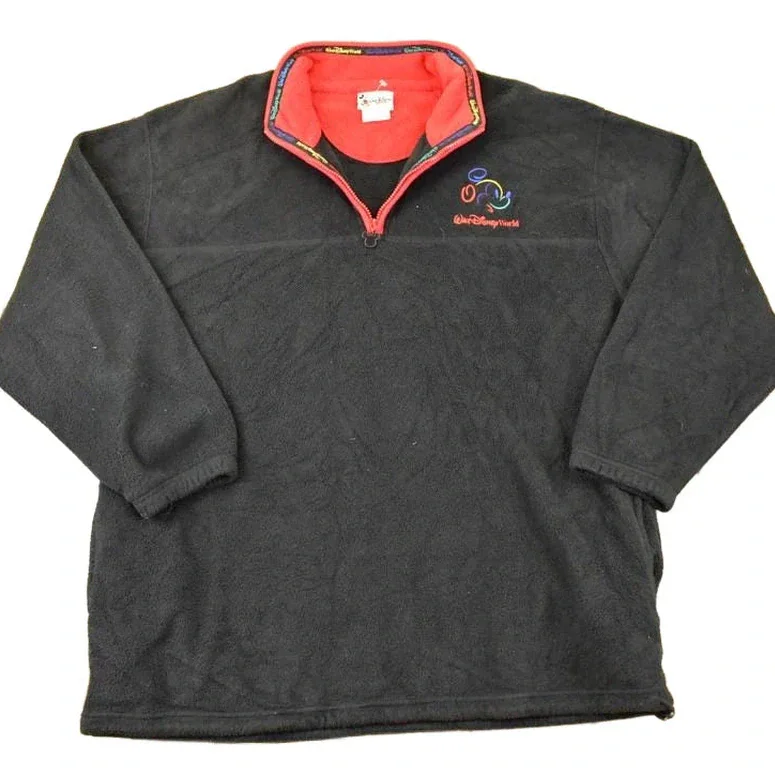 Vintage 1990s Walt Disney World Quarter Zip Fleece Sweater Men's XL