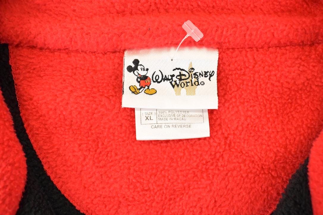 Vintage 1990s Walt Disney World Quarter Zip Fleece Sweater Men's XL - Image 5
