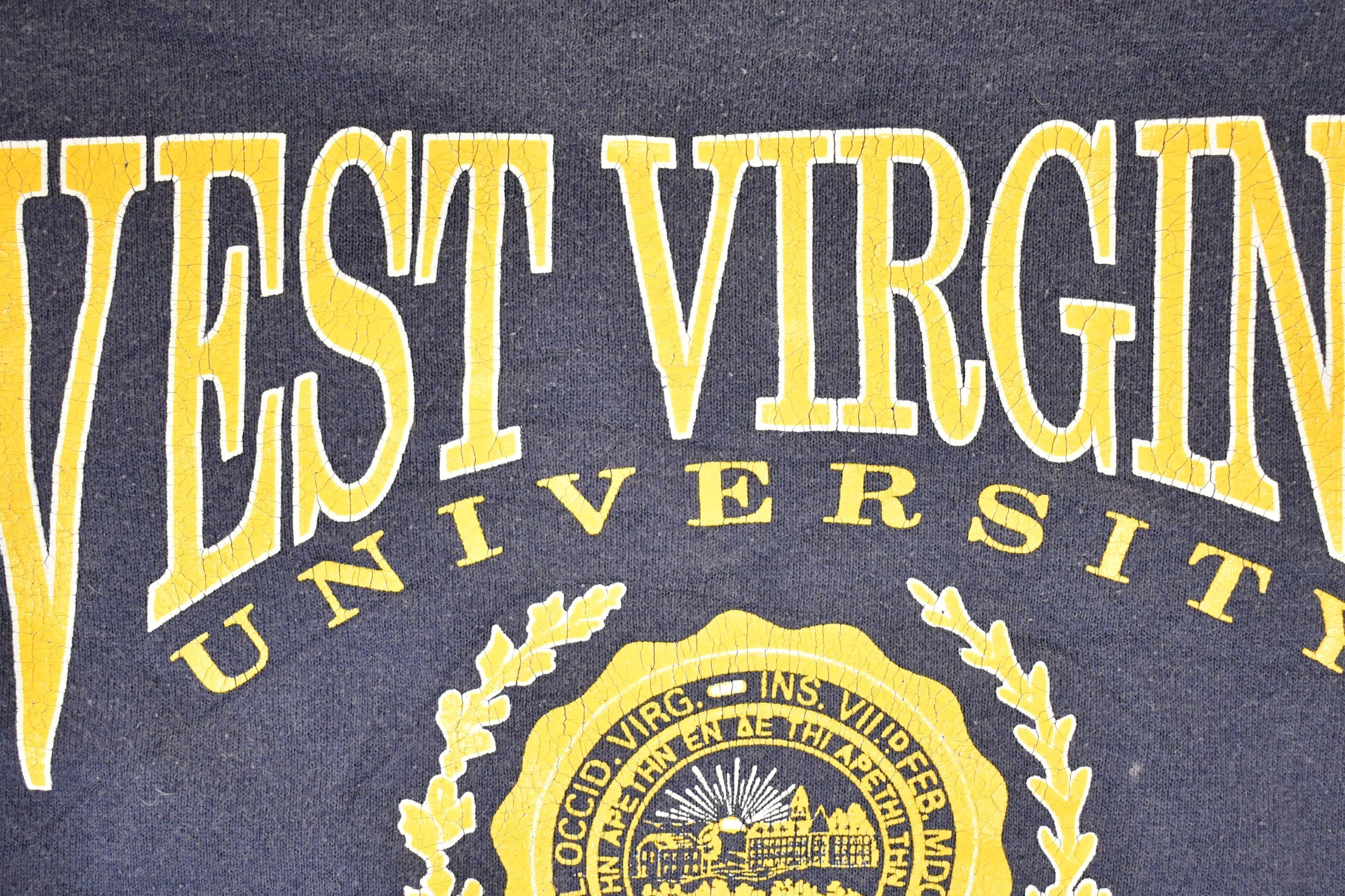 Vintage 1990s West Virginia University Crewneck Sweater Men's XL - Image 3