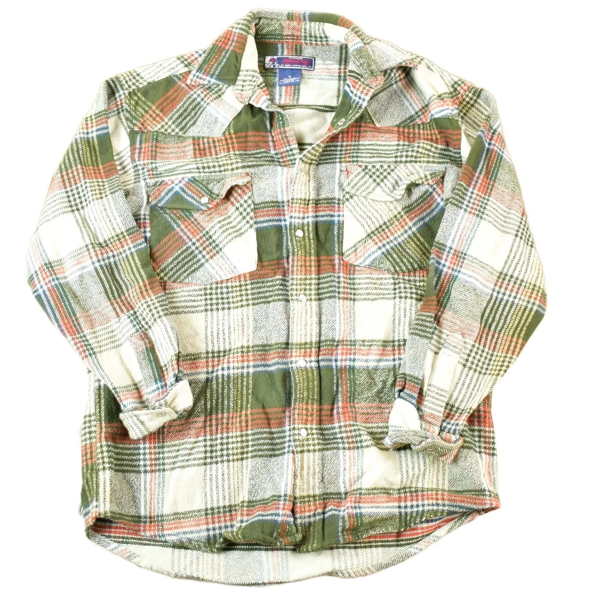 Vintage 1990s Williams Bay Western Style Button Up Flannel Mens M
