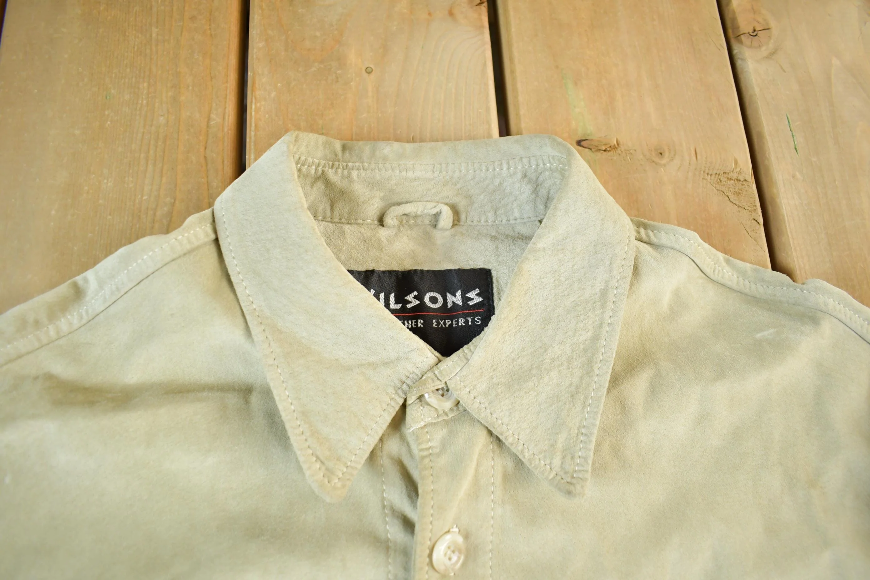 Vintage 1990s Wilson's Leather Button Up Shirt Men's XL - Image 4