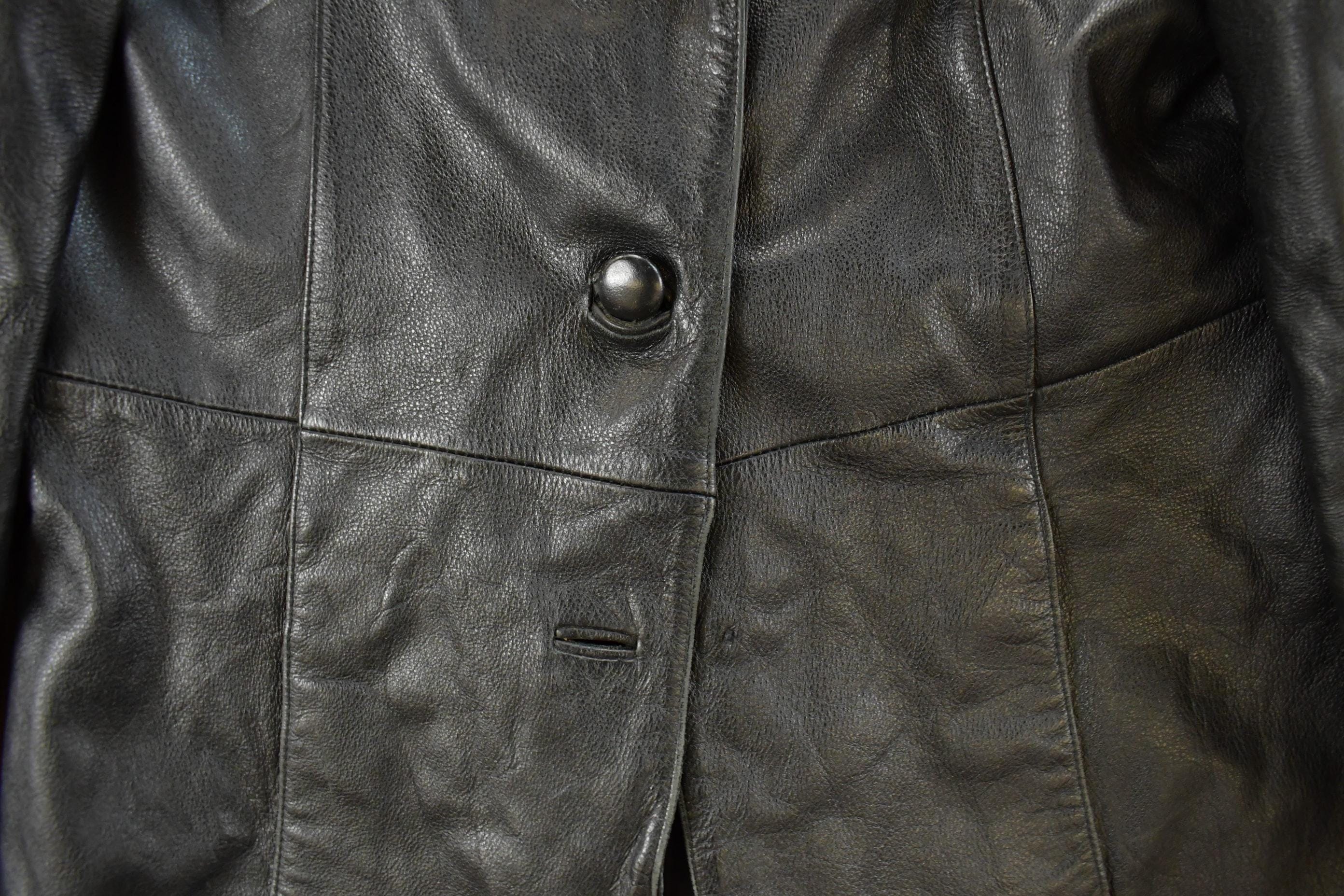 Vintage 1990s Wilsons Leather Trench Coat Women's Large - Image 3