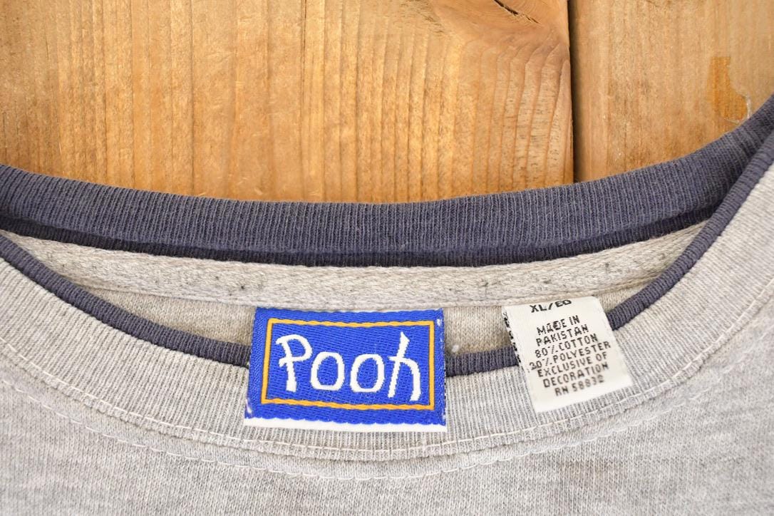 Vintage 1990s Winnie The Pooh Bear Double Collar Disney Crewneck Sweater Women's XL - Image 4