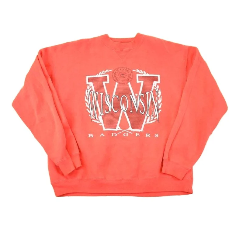 Vintage 1990s Wisconsin Badgers All Seeing Eye University Crewneck Sweater Men's L