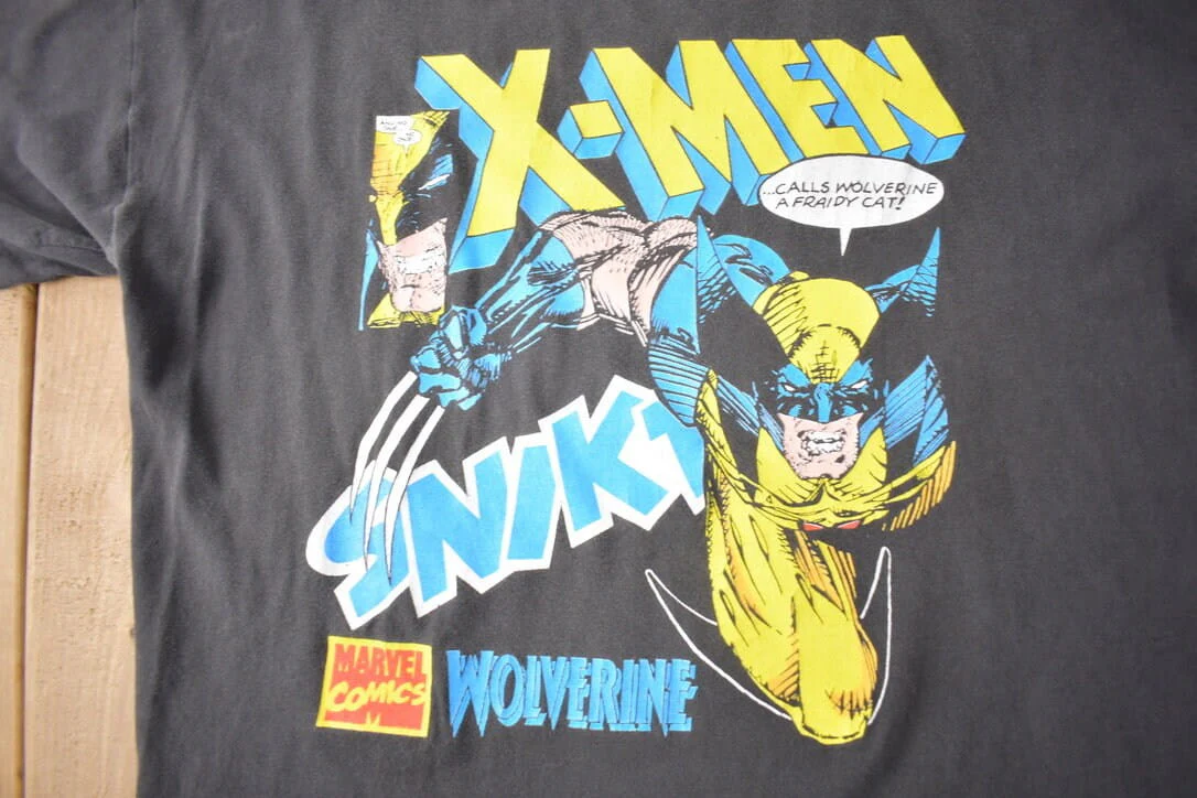 Vintage 1990s Wolverine X-Men Marvel Comics T-shirt Made In USA Men's Large - Image 3