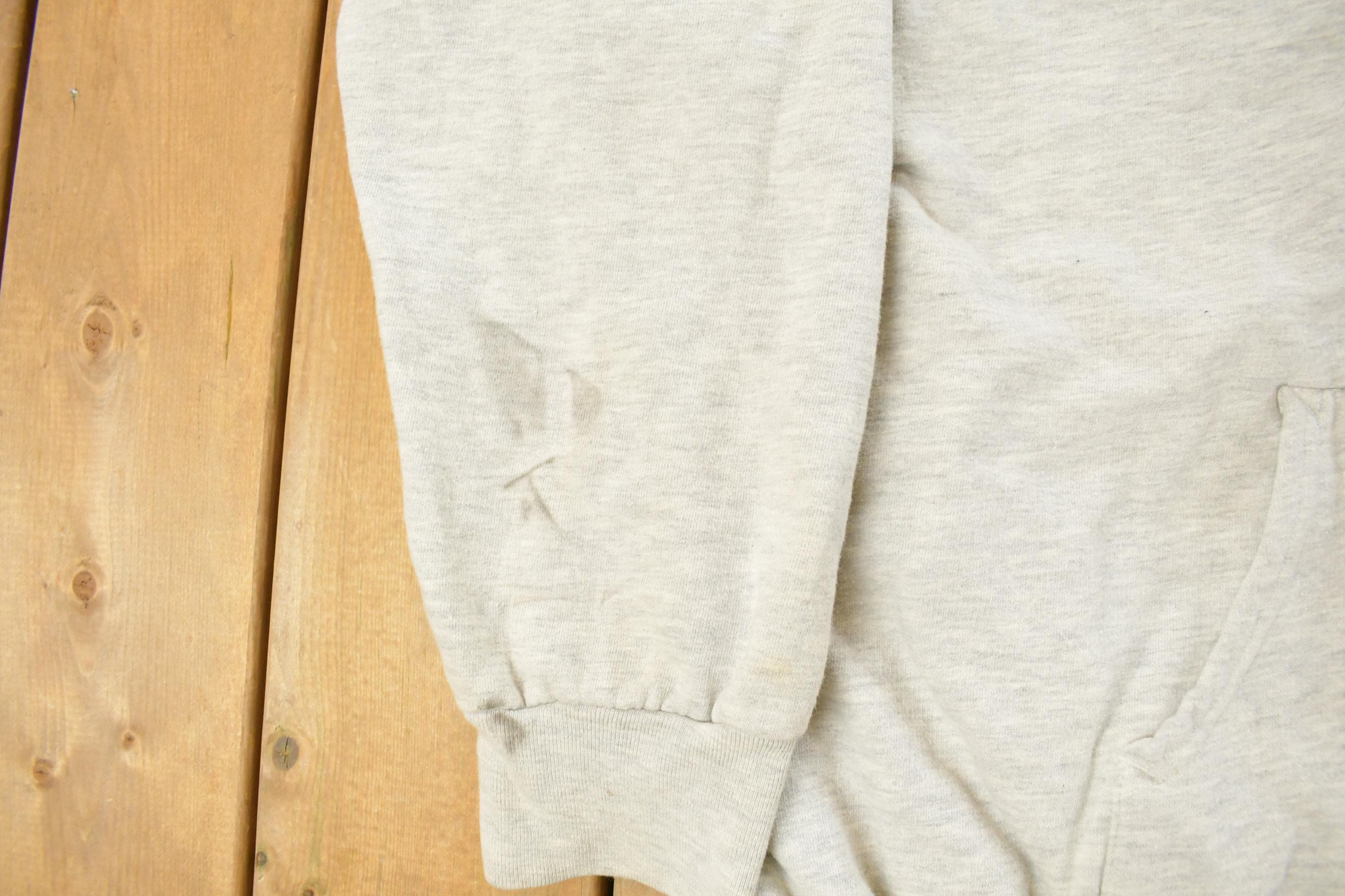 Vintage 1990s Woodland Blank Grey Thermal Lined Hoodie Men's XL - Image 5