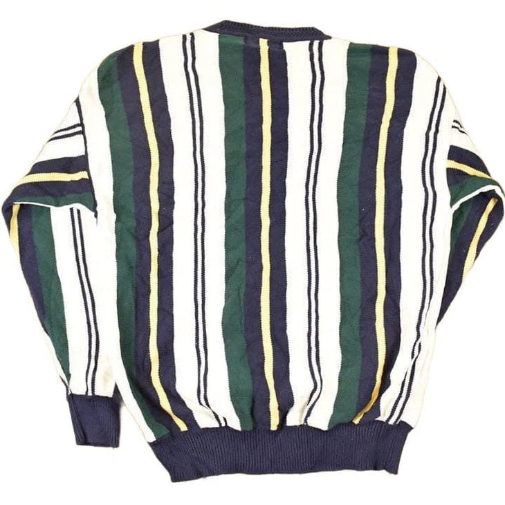 Vintage 1990s Woods And Gray Plaid Knit Crewneck Sweater Men's XL - Image 2