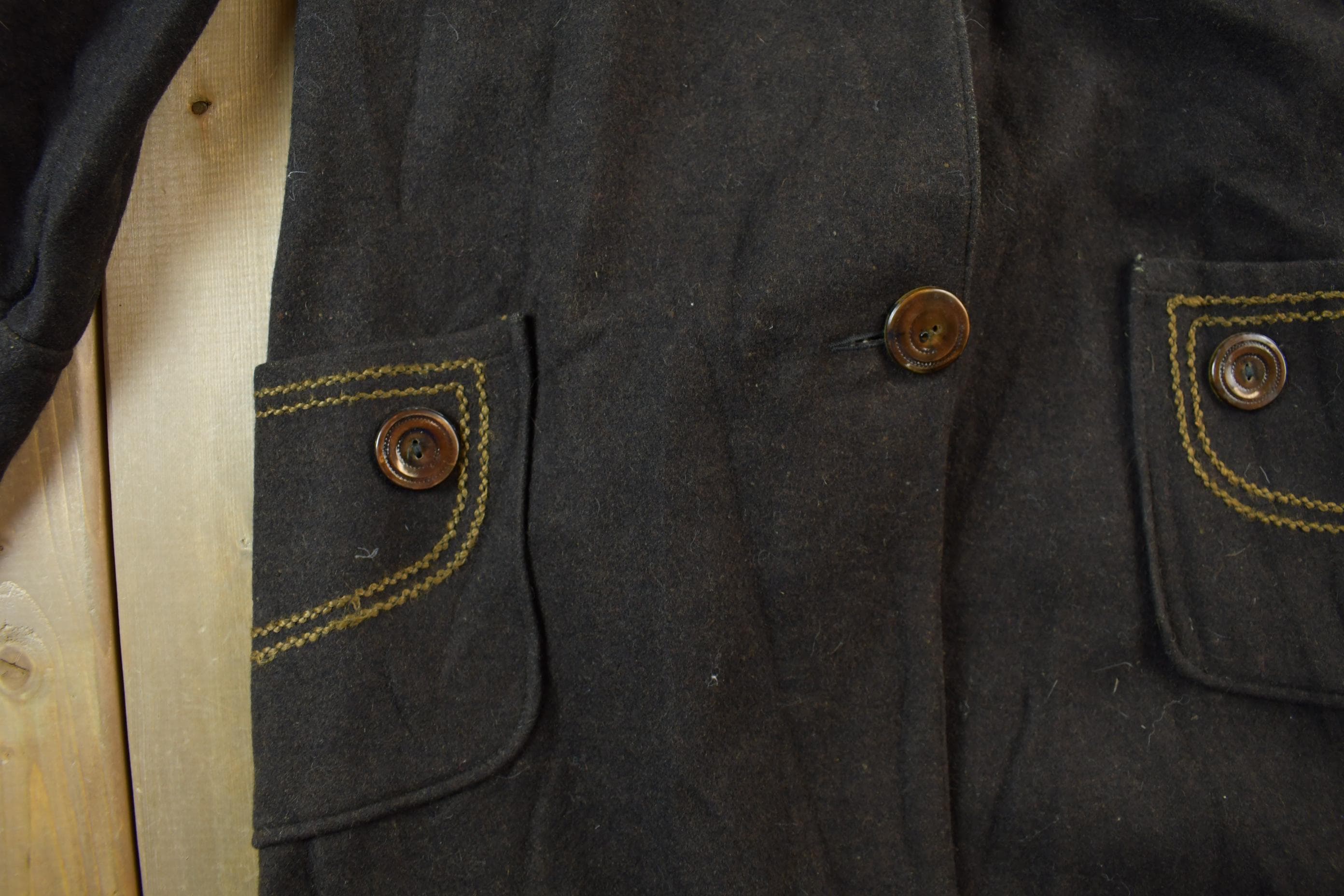 Vintage 1990s Wool Overcoat Jacket Men's S - Image 4