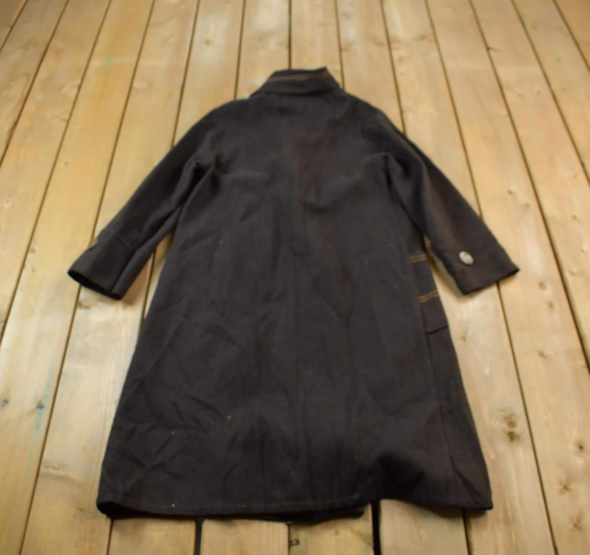 Vintage 1990s Wool Overcoat Jacket Men's S - Image 8