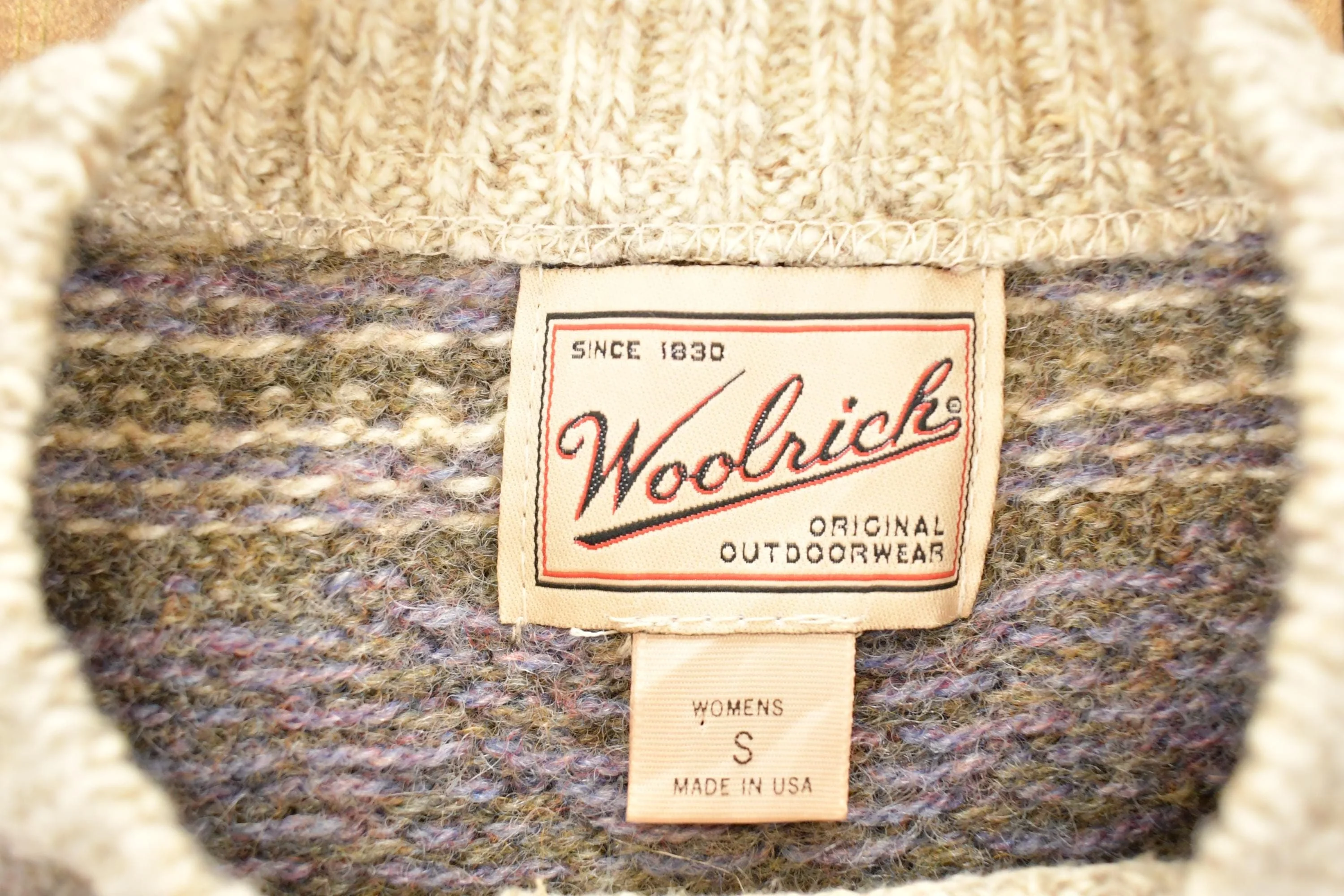 Vintage 1990s Woolrich Abstract Wool Knit Cardigan Sweater Women's L - Image 4
