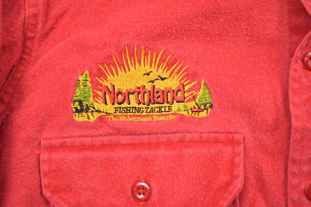 Vintage 1990s Woolrich Northland Fishing Tackle Button Up Shirt Men's Large - Image 4