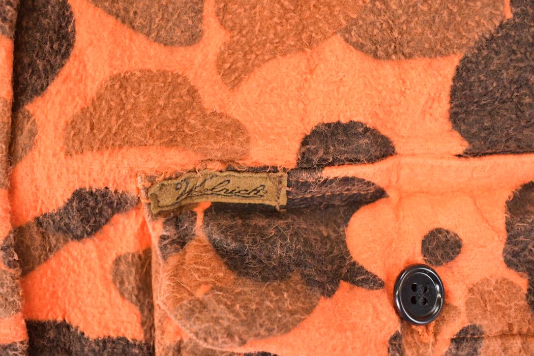 Vintage 1990s Woolrich Orange Camo Button Up Flannel Shirt Men's L - Image 4