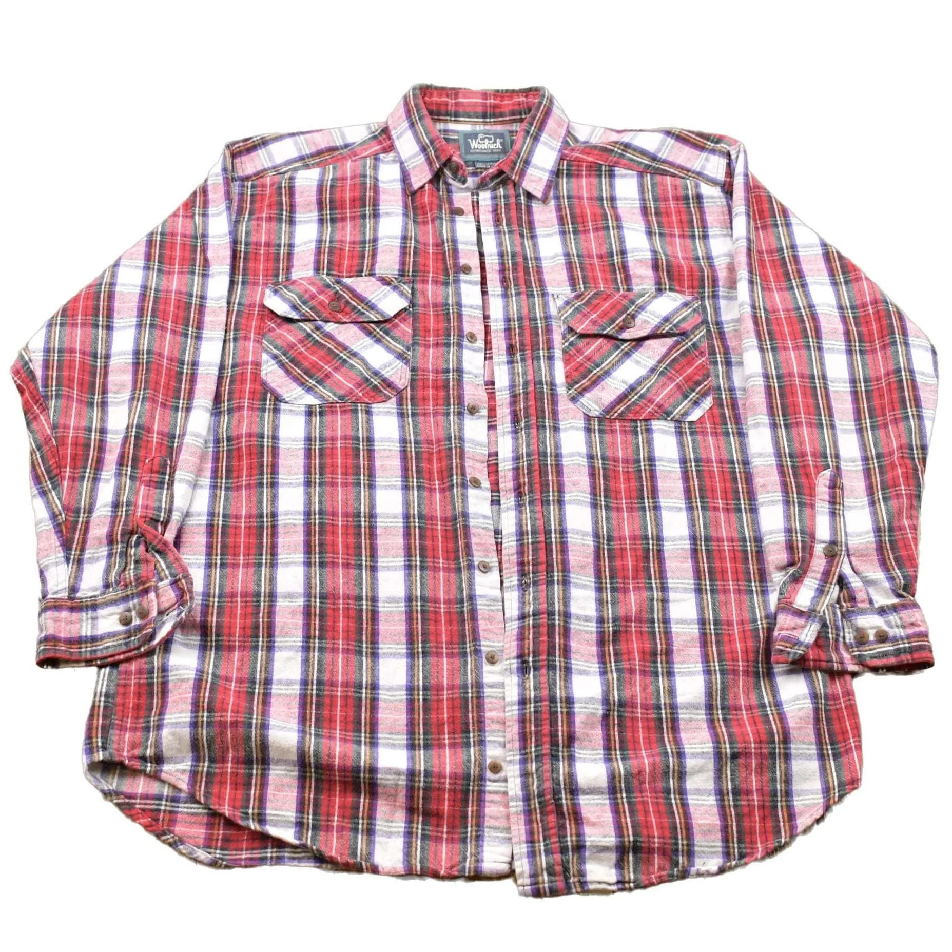 Vintage 1990s Woolrich Plaid Button Up Shirt Men's XL