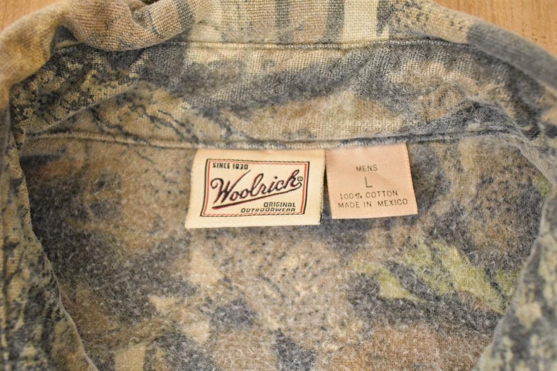 Vintage 1990s Woolrich Realtree Flannel Outdoorsman Button Up Shirt Men's M - Image 4