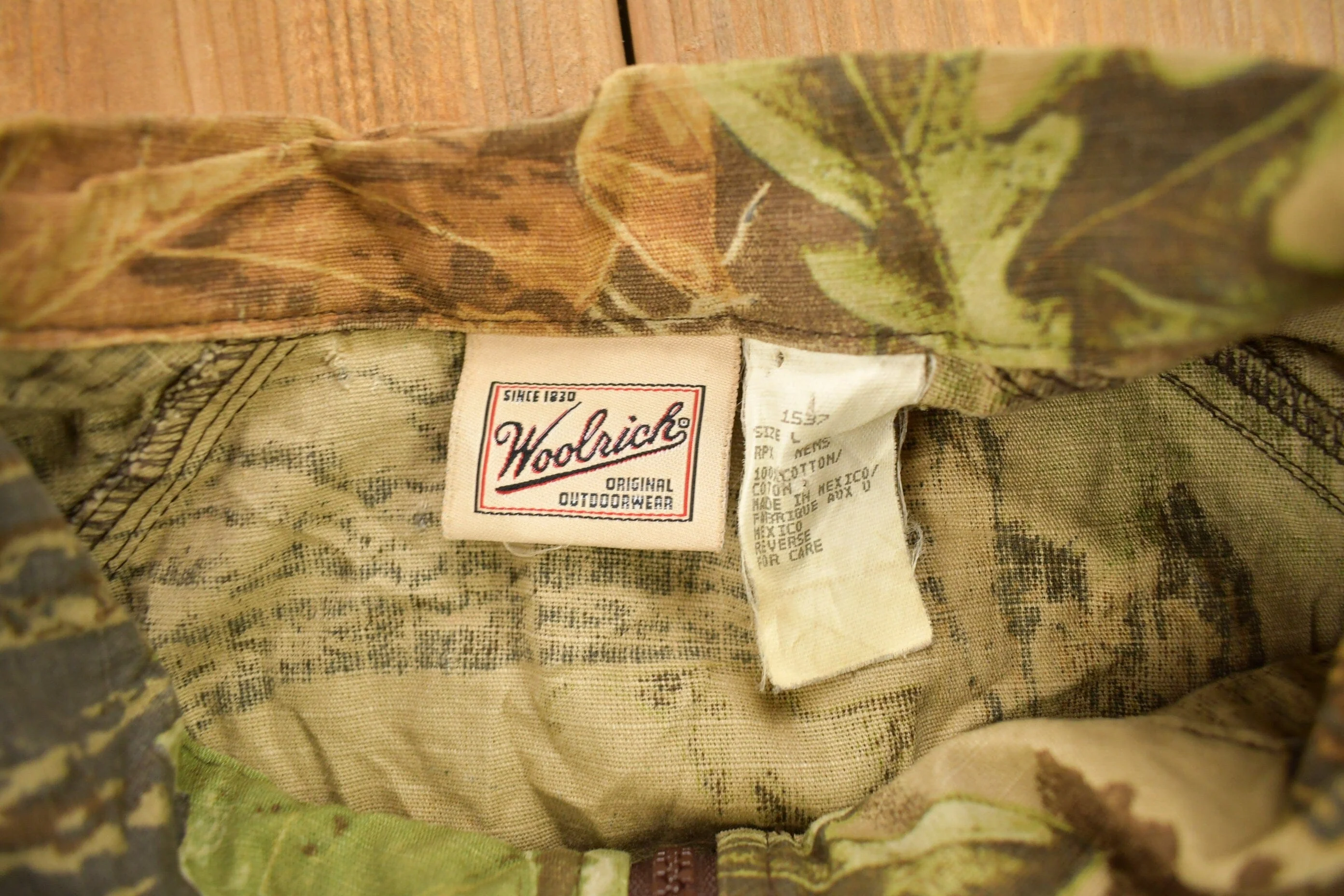 Vintage 1990s Woolrich Tree Camo Windbreaker Jacket Men's XL - Image 5