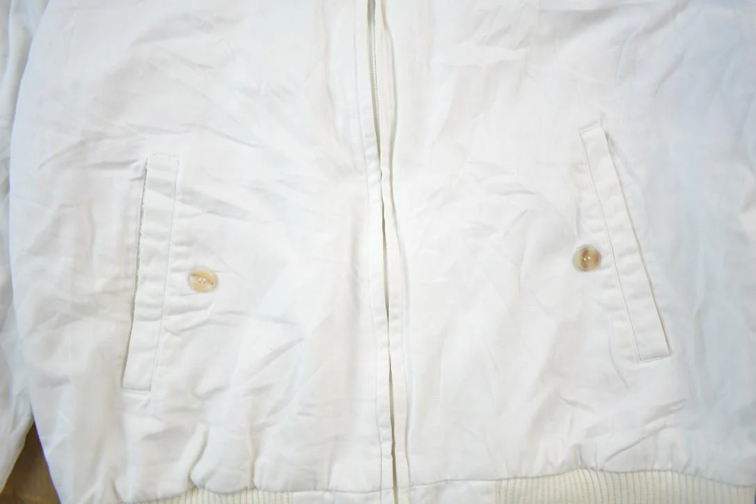 Vintage 1990s Woolrich White Plaid Lined Light Jacket Men's S - Image 3
