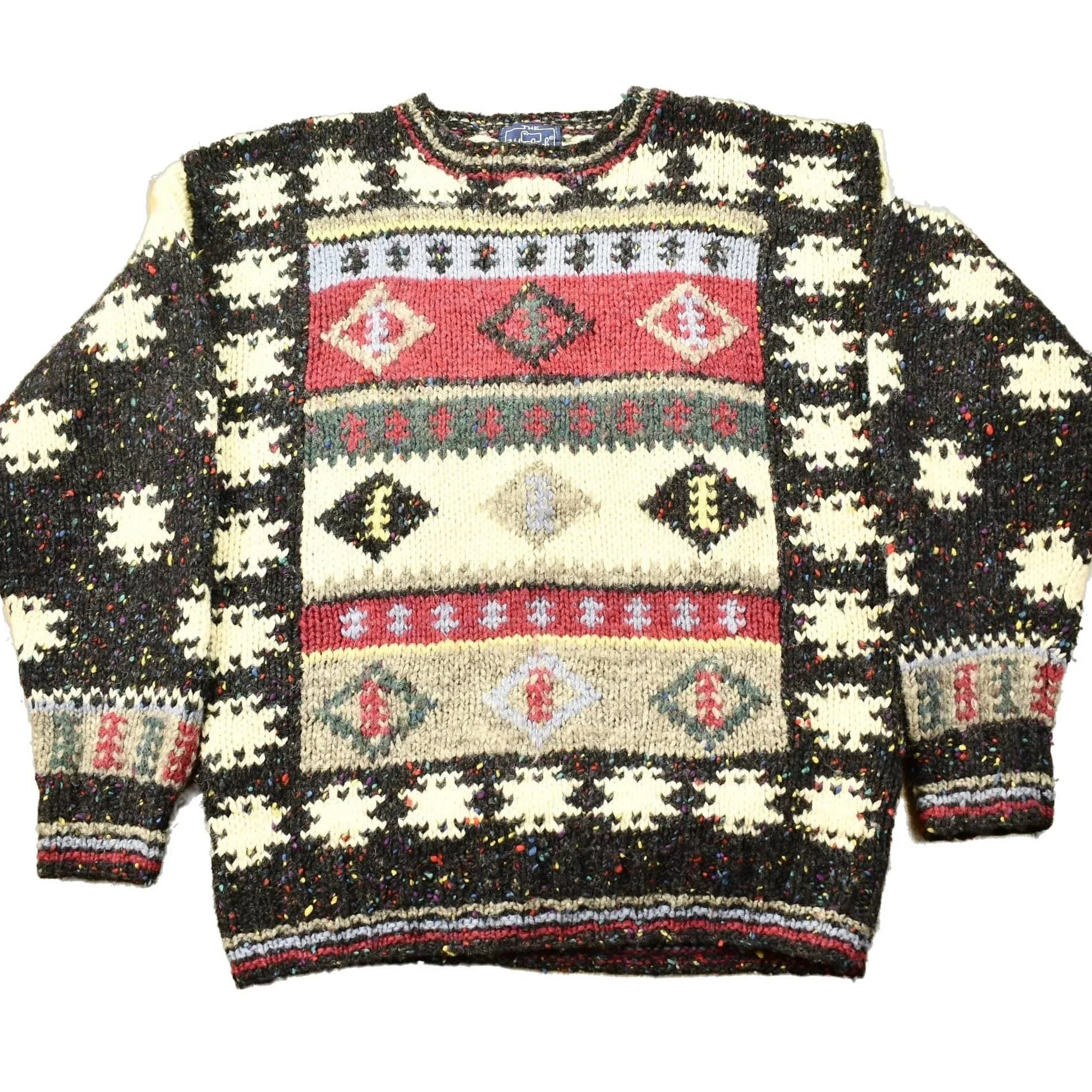 Vintage 1990s Woolrich Woman's 100% Wool Knitted South Western Aztec Design Crewneck Sweater Women's XL