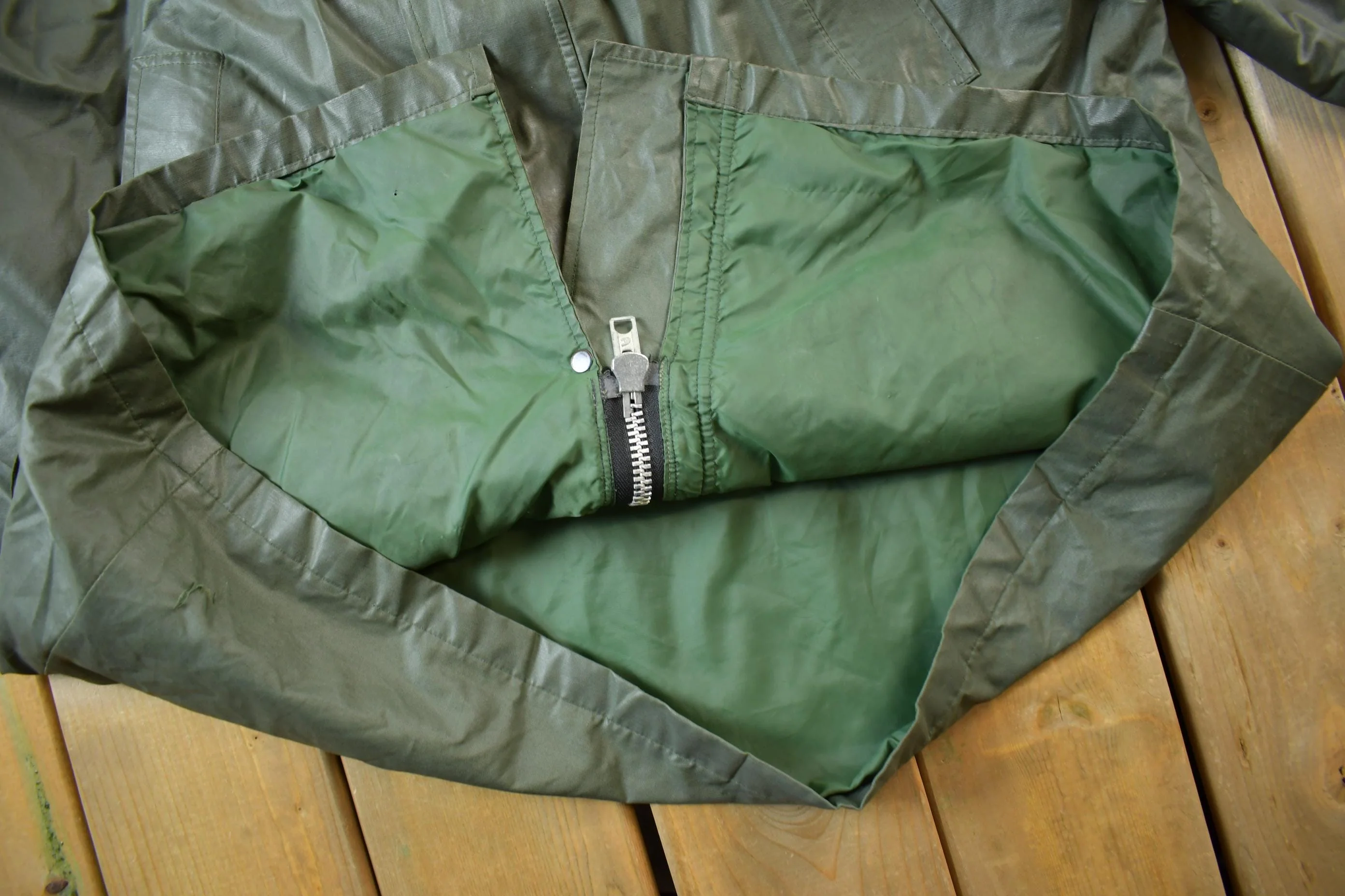 Vintage 1990s Woolrich Wool Lined Nylon Jacket Made In USA Men's XL - Image 7