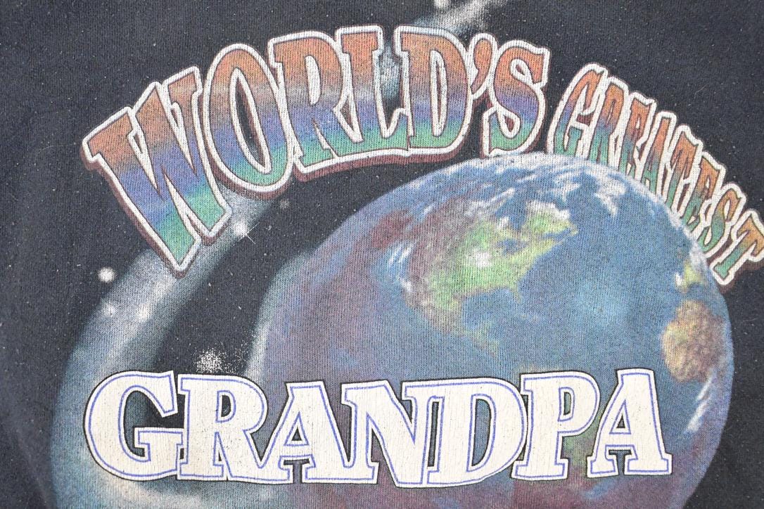 Vintage 1990s Worlds Greatest Grandpa Cartoon Graphic Print Crewneck Sweatshirt Men's XL - Image 3