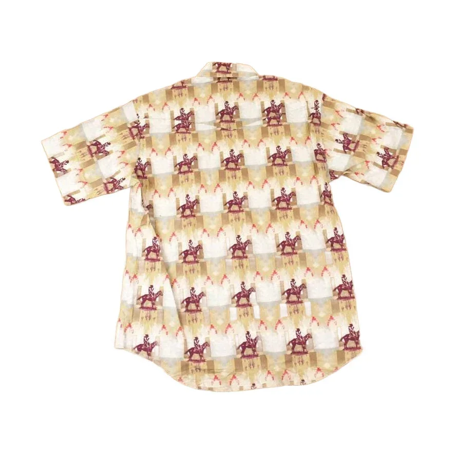 Vintage 1990s Wrangler AOP Cowboy Abstract Button Up Shirt Men's L - Image 2