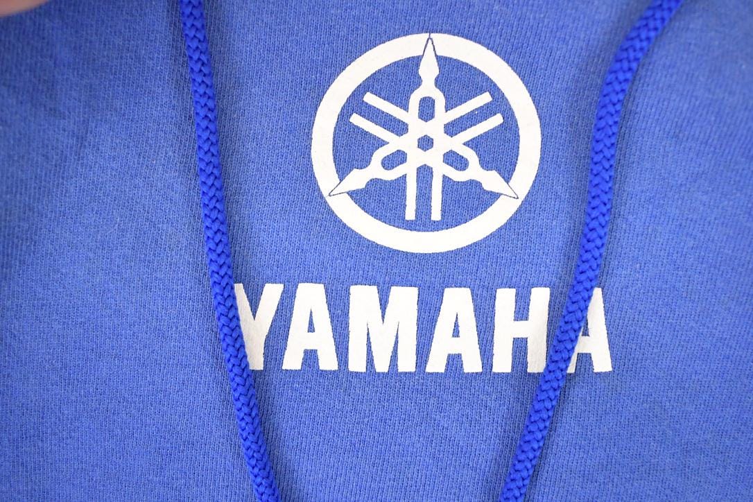 Vintage 1990s Yamaha Racing Graphic Print Hoodie Sweatshirt Mens L - Image 3
