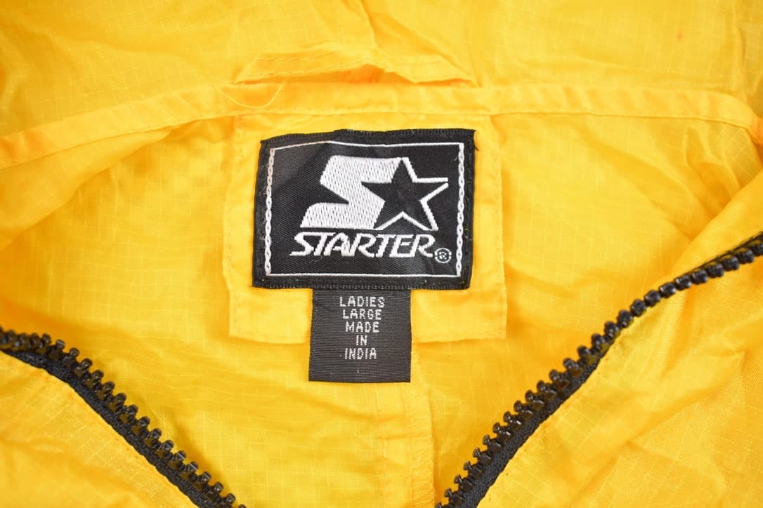 Vintage 1990s Yellow Starter Windbreaker Jacket Women's L - Image 3