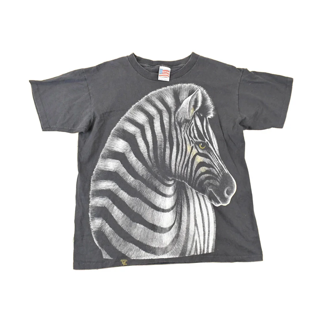 Vintage 1990s Zebra Portrait Souvenir Sahara T-Shirt Men's L