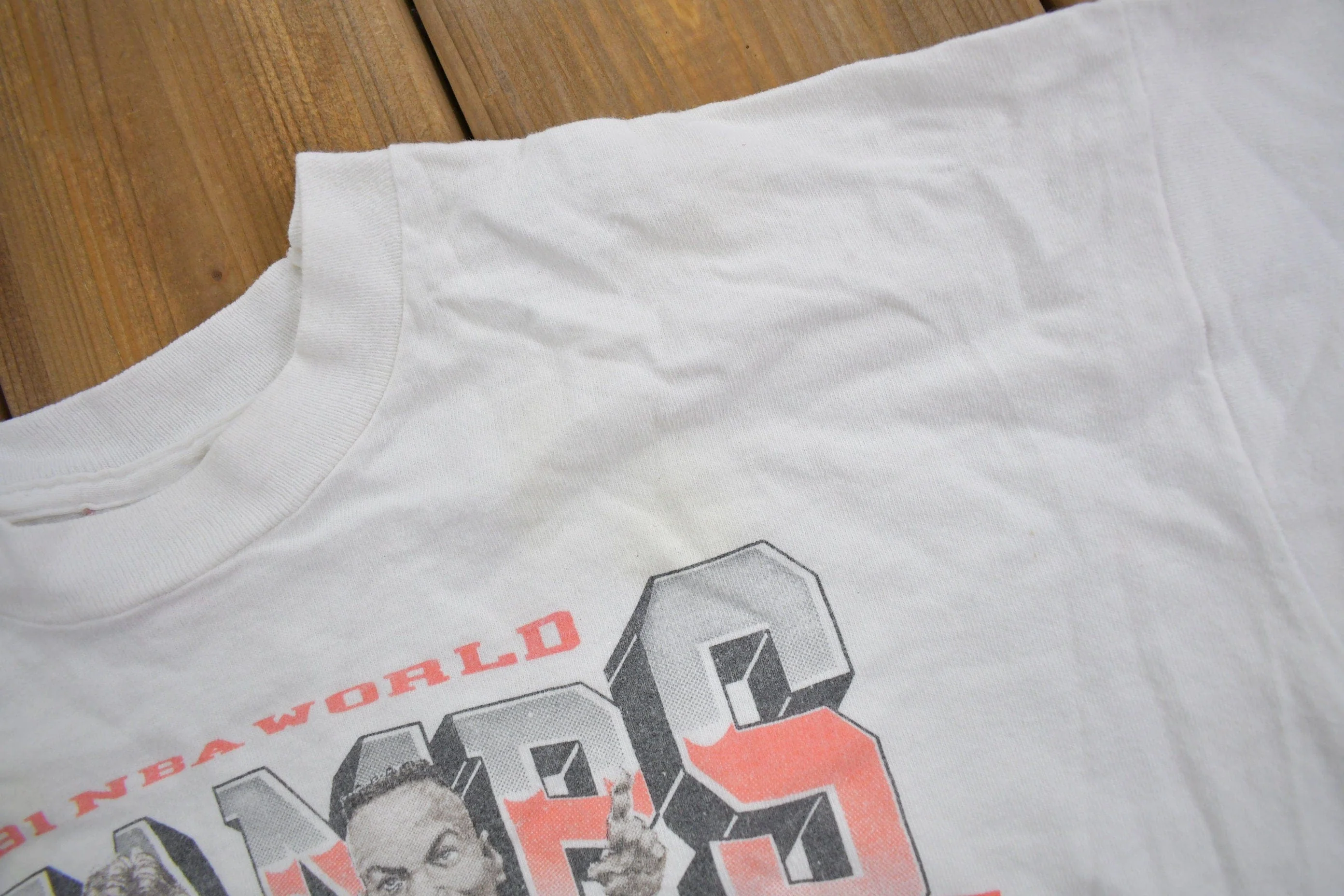 Vintage 1991 Chicago Bulls NBA World Champions T-Shirt Men's Large - Image 6