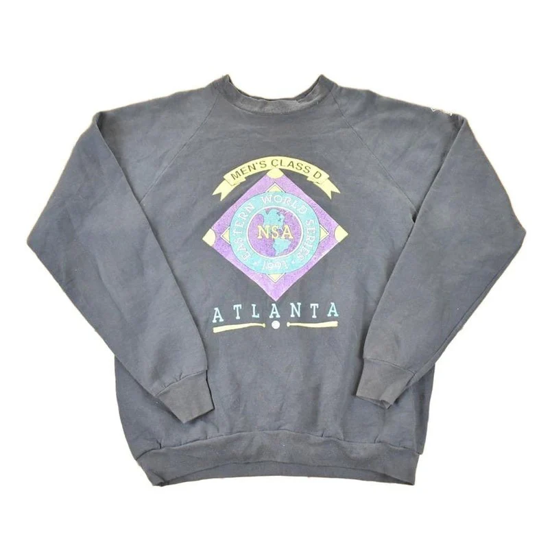 Vintage 1991 Eastern World Series AtlantaBaseball Crewneck Sweatshirt Men's L