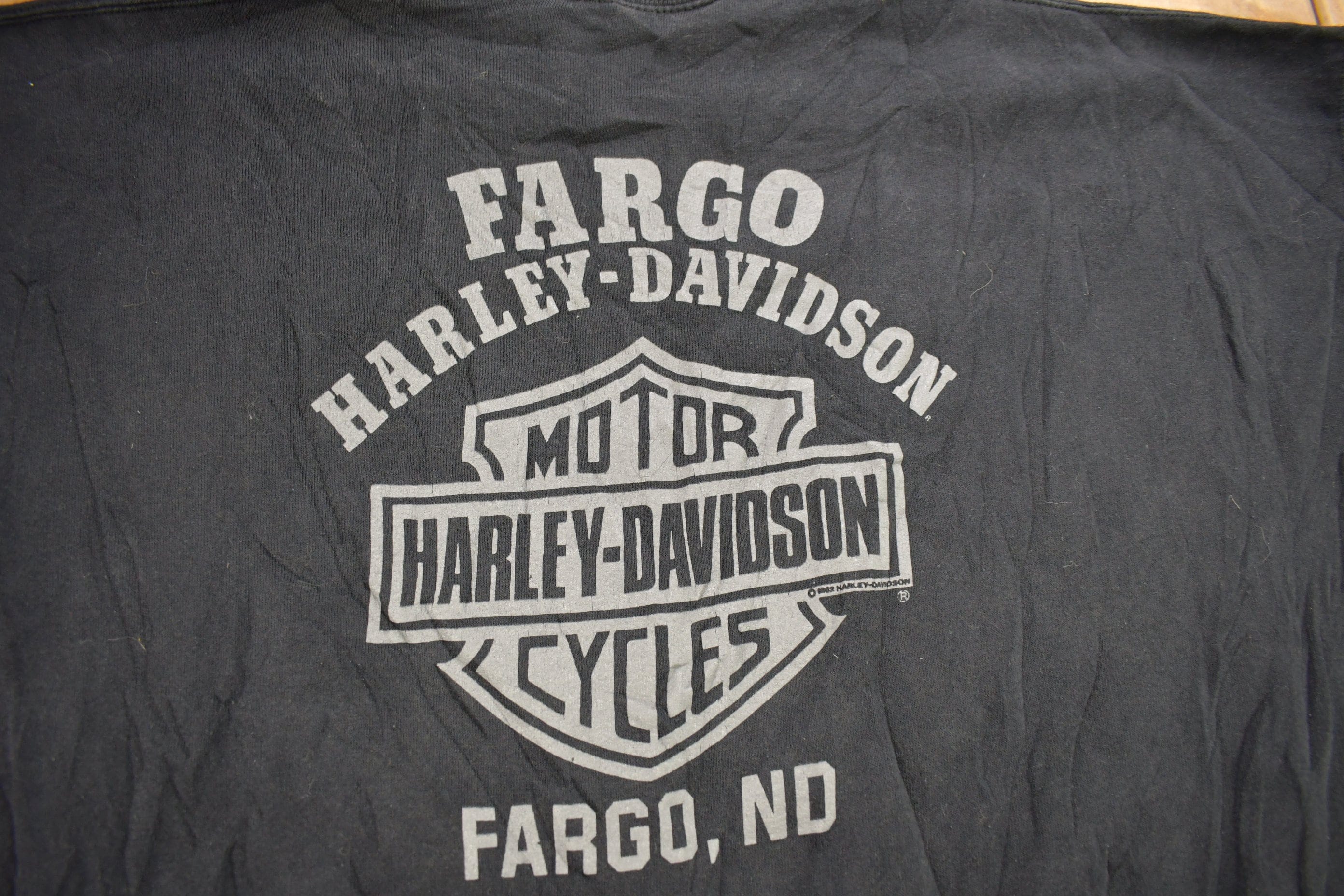 Vintage 1991 Fargo Harley Davidson North Dakota Wolf Theme Crewneck Sweater Men's 2XL - Image 4